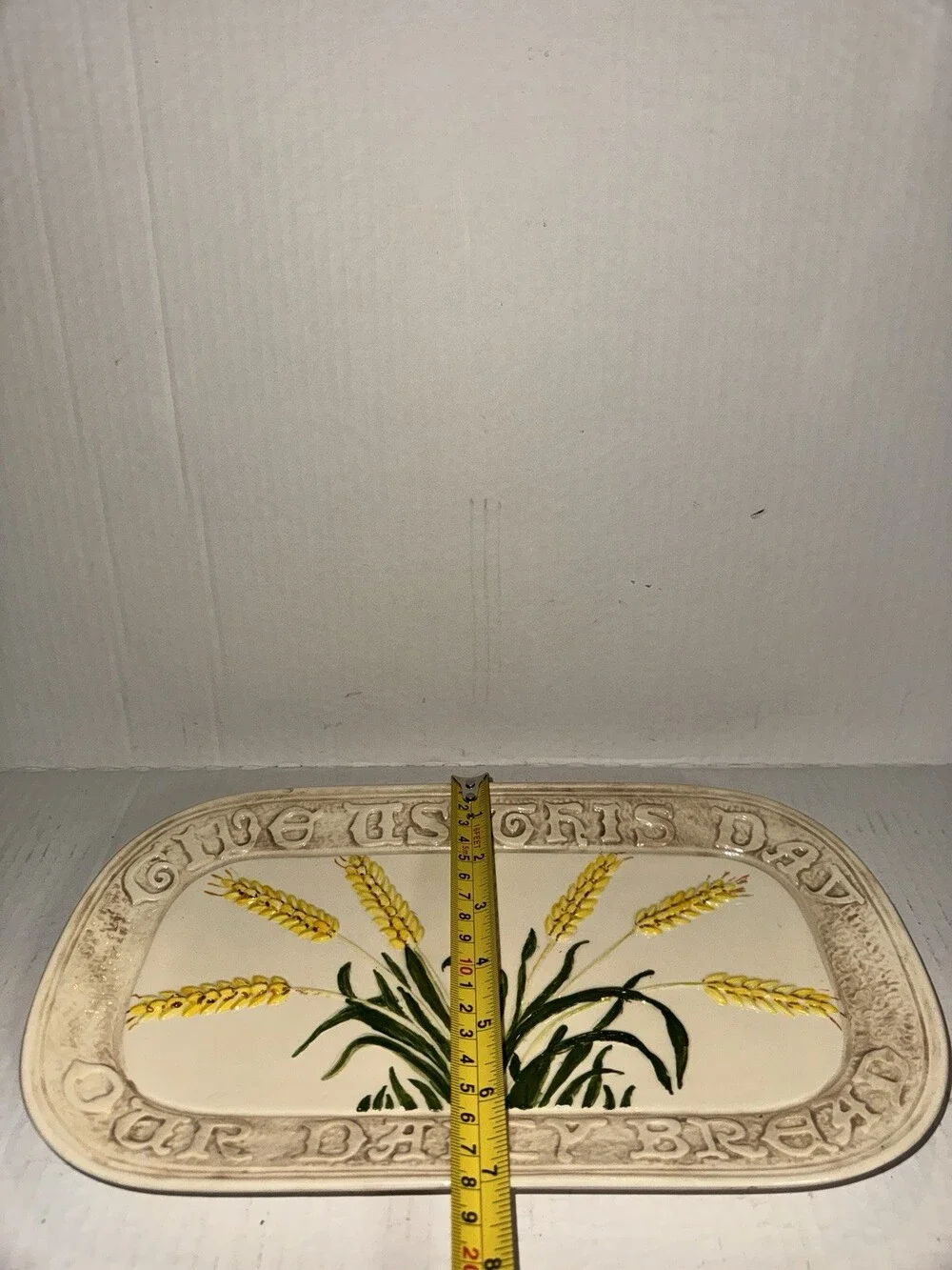 Vintage 1976 Holland Mold Our Daily Bread Ceramic Wheat Platter Hand Painted